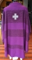 Preview: violette Kasel mit Lurexsilberstreifen quer