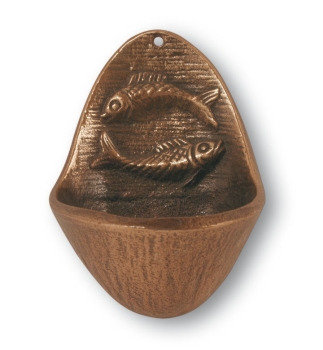 Wandweihwasserbecken, Bronze, Höhe: 10 cm