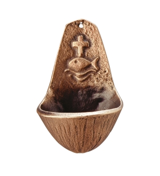 Wandweihwasserbecken, Bronze, Höhe: 10 cm