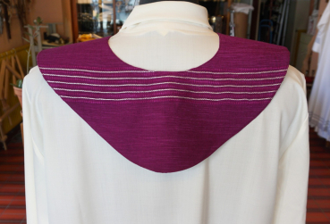 Preview: Lektorenkragen, violett mit Silberlurexfäden