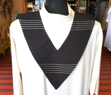 Lektorenkragen schwarz, mit Silberfäden