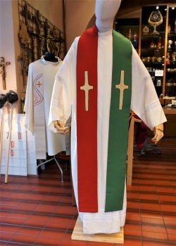 Priesterwendestola, rot/grün
