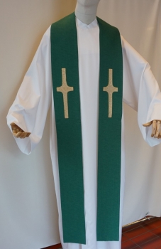 Preview: Priesterwendestola, weiß/grün