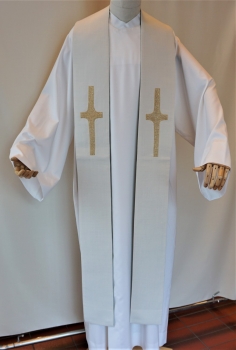 Preview: Priesterwendestola, weiß/grün