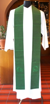 Priesterstola mit Alpha und Omega