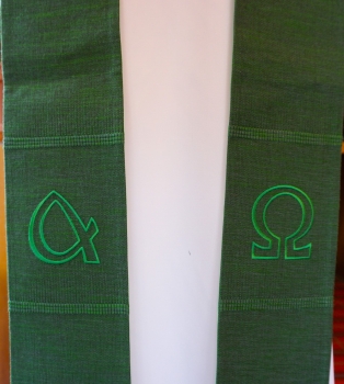 Preview: Priesterstola mit Alpha und Omega