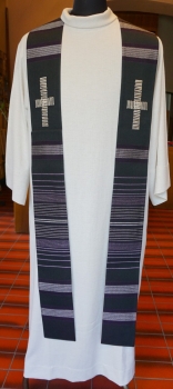 Priesterstola schwarz/silber