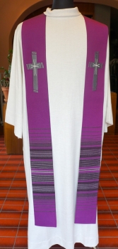 Priesterstola violett mit Kreuz