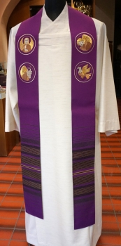 violette Stola mit Symbol 4 Evangelisten