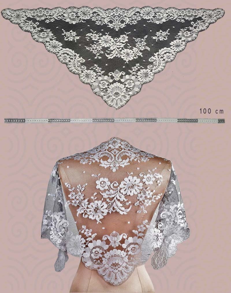 Vielseitiger Mantilla-Schleier Aus Spitze, Für Den Produktbild-Vorschau 7