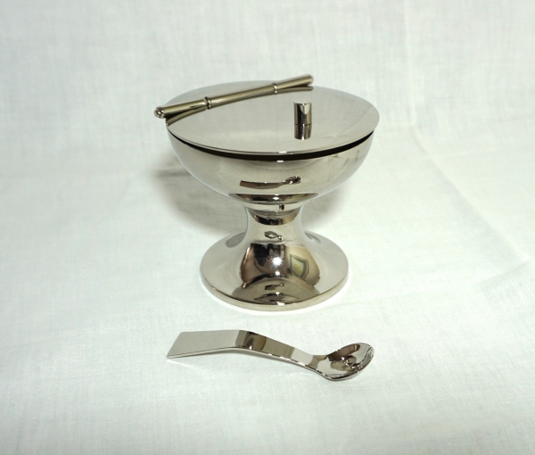 Schiffchen für Rauchfaß, Höhe. 10 cm, mit Löffelchen
