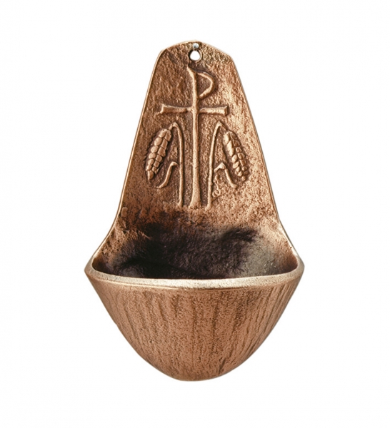 Wandweihwasserbecken, Bronze, Höhe: 11 cm, Breite: 6,5 cm
