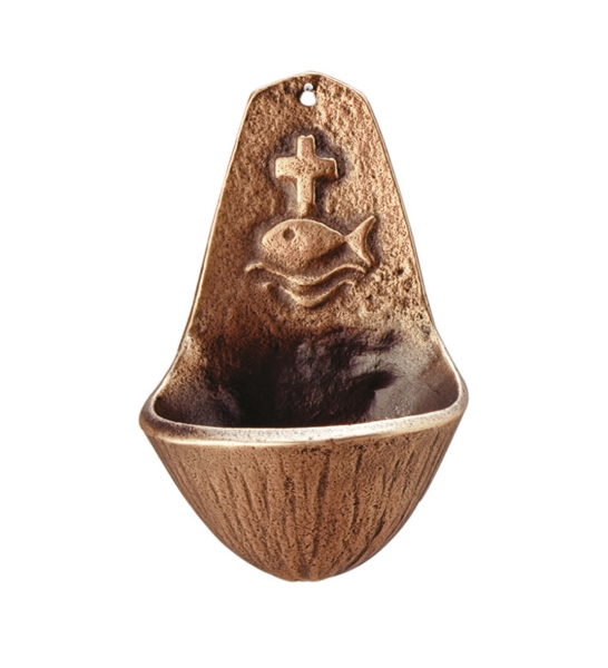 Wandweihwasserbecken, Bronze, Höhe: 10 cm