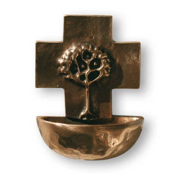 Wandweihwasserbecken, Bronze, Höhe: 10,5 cm, Breite: 7,5 cm