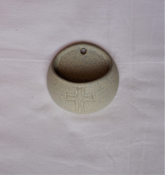 Wandweihwasserbecken aus Keramik, Durchmesser: 8,5 cm