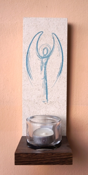 Wandlicht mit Schutzengelsymbol