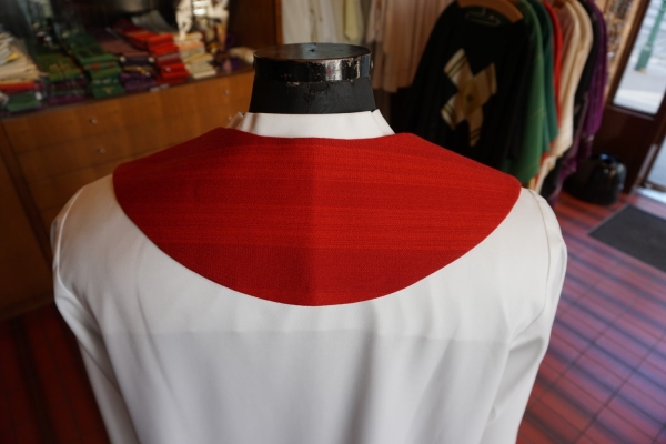 Lektorenkragen, rot, Breite 12 cm