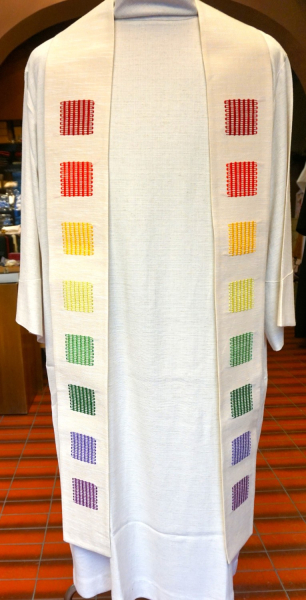 Priesterstola, Regenbogenblöcke, Frieden, Hoffnung