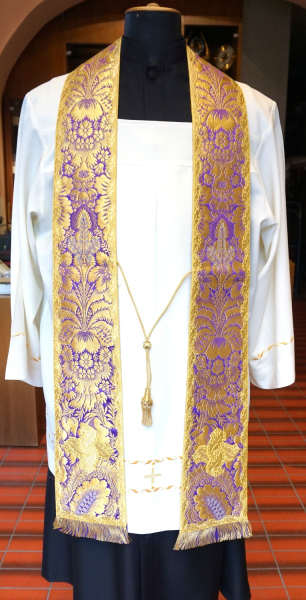 barocke festliche Rochettstola, gold/violett