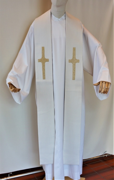 Priesterwendestola, weiß/violett