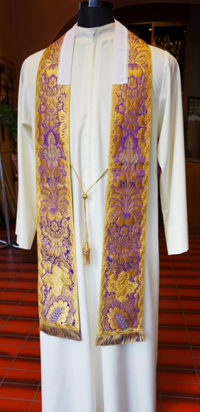 barocke festliche Rochettstola, gold/violett