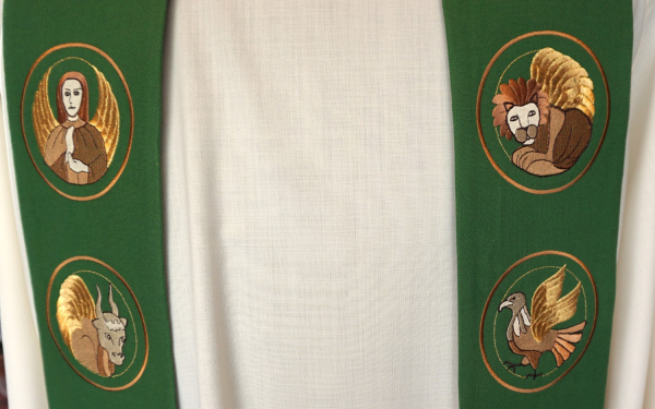 Priesterstola mit Symbol Evangelisten