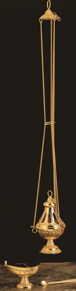 Weihrauchfass, Messing poliert, Höhe: 24 cm
