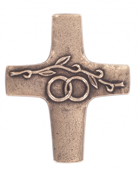 Wandkreuz, Bronze, Symbol: Hochzeit