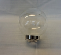 Glasaufsatz für Flambeaux, Nickelfuß